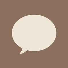 a white speech bubble on a brown background