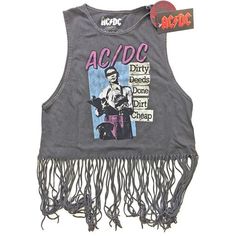 AC/DC – HeyRusty Tassel Vest, Tassel Shirt, Alt Clothes, Tassel Top, Dirt Cheap, Summer Pajamas, Vintage Logo Design, Band Merchandise, Babydoll Style