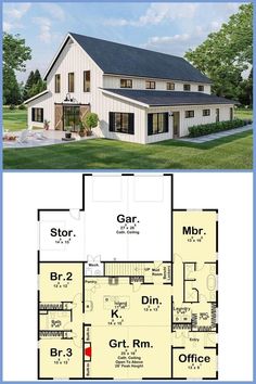 two story house plans with an open floor plan for the front and back of the house