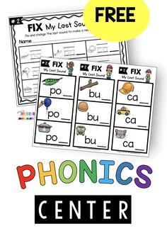 the phonics center is full of free printable worksheets