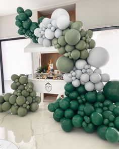 some balloons are stacked on top of each other