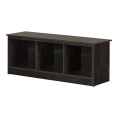 an entertainment center with three cubbys on the top and one shelf below it