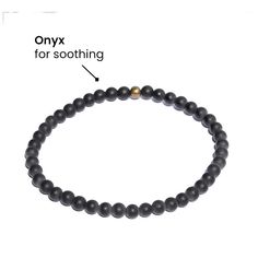 Genuine matte onyx gemstone bracelet, perfect for layering with other mala bracelets! Onyx has served as a worry stone and material for rosary beads for centuries. Crystal sages believe that it has the ability to soothe fears. They say it can help a person maintain a positive outlook while awaiting the result of a source of worry. SIZING and MEASUREMENTS: Bead size: 4mm SMALL: 6.5 inches/ 16.5cm MEDIUM: 7.25 inches/ 19cm LARGE: 8 inches/ 20 cm Overwhelming Emotions, Crystal Healer, Onyx Bracelet, Mala Bracelet, Onyx Gemstone, Rosary Beads, Worry Stones, Positive Outlook, Gemstone Bracelet