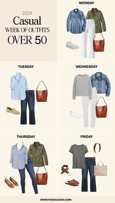 Week Outfits, Capsule Wardrobe Women, Stylish Outfits For Women Over 50, Capsule Wardrobe Outfits, Fashion Capsule Wardrobe, Over 60 Fashion, Capsule Outfits, 60 Fashion, Spring Fashion Outfits