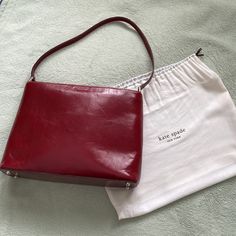 I Bought This Beautiful, Richly-Colored Oxblood/Wine/Burgundy Glazed Leather Shoulder Bag Brand New At Neiman Marcus In 2000. This Was The Time Kate Spade Was Beginning To Venture Into Leather (Before That, Her Popular Handbags Were Mostly Made Of Nylon). It Is A Rare, Hard To Find Piece. It Somehow Looks Both Modern And Timeless. I Wore It With Caution And Took Very Good Care Of It, So It's Still In Excellent Condition. It Is A Structured Bag Which Features White Contrast Stitching, Silver Tone Bottom Light, Vintage Kate Spade, Popular Handbags, Structured Bag, Bag Brand, Kate Spade Bag, Light Beige, Leather Shoulder Bag, Neiman Marcus