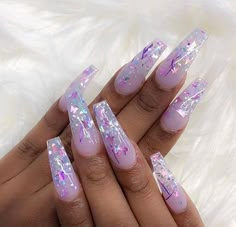 Acrylic Nails Natural, Smink Inspiration, Cute Acrylic Nail Designs, Purple Nail, Homecoming Nails, Fire Nails, Pretty Acrylic Nails