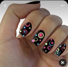 Black Dot Nails, Dot Nail Art Designs, Polka Dot Nail Designs, Dot Nail Designs, Polka Dot Nail Art, Dot Nail Art, Polka Dot Nails, Dots Nails, Pretty Nail Art