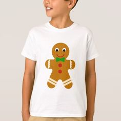 #Gingerbread Man T-Shirt - #cute #gifts #cool #giftideas #custom Playful White Customizable T-shirt, Playful Customizable White T-shirt, Playful Customizable Crew Neck T-shirt, Customizable Playful Crew Neck T-shirt, Gingerbread Day, Christmas Outfit Ideas For Family, Boys School Outfits, Gingerbread Party, Preschool Shirts