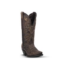 Toughen up your everyday style with these women's Vanessa cowboy boots from Laredo. Toughen up your everyday style with these women's Vanessa cowboy boots from Laredo.Click this FOOTWEAR GUIDE to find the perfect fit and more! BOOT FEATURES Western embroidery Distressed design Pull loopsBOOT CONSTRUCTION Leather upper TPR outsoleBOOT DETAILS Almond toe Pull-on 12-in. shaft height 13-in. shaft circumference WARNING: This product can expose you to chemicals including Lead which is known to the Sta Wide Calf Cowboy Boots, Black And Brown Cowgirl Boots, Black Western Mid-calf Boots With Wide Calf, Black Western Mid-calf Boots Medium Width, Black Western Knee-high Boots With Reinforced Heel, Black Western Knee-high Boots Medium Width, Western Embroidery, Wide Calf, Black And Tan