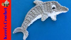 a crocheted dolphin is shown on a blue background with the words, how to make