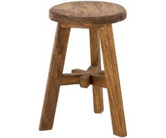 the wooden stool is made out of wood