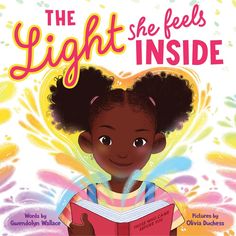 the light she feels inside book cover with an illustration of a girl reading a book