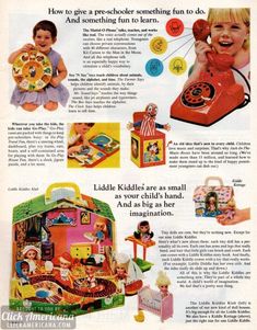 an advertisement for kiddie toys from the 1950's