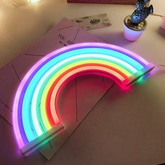 Rainbow Neon Style LED Light Default Title Rainbow Night Light, Rainbow Lamp, Led Rainbow, Rainbow Sign, Rainbow Decor, Neon Lamp, Neon Room, Neon Decor, Rainbow Room