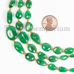 "\"\"\" Hole Size - .40mm Stone - Emerald Shape - Nugget Each Strand Length - 19Cm. Average Strand Weight - 55Cts \"\"\"" Tumbled Gemstone Beads For Jewelry Making, Large Oval Beads For Jewelry Making, Polished Oval Beads Gems And Cabochons For Gift, Oval Polished Beads For Gifts, Oval Natural Stone Beads In Gold Color, Emerald Bead, Tourmaline Beads, Bead Shop, Types Of Stones