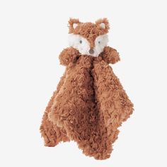 a brown teddy bear with white eyes is holding it's arms up in the air