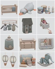 Sims 4 Aesthetic Baby Boy Nursery Essentials CC Finds Sims 4 Pack, Sims 4 Cc Furniture Living Rooms, Baby Nutrition, Mods Sims 4, Book Cart, Mod Furniture