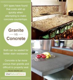 a brochure for granite and concrete