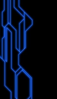 an abstract blue line design on black background