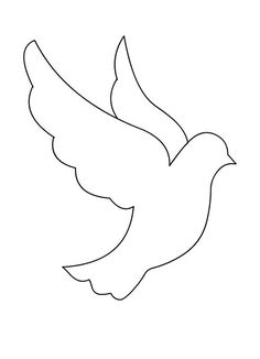 the outline of a dove bird flying in the air with its wings spread wide open