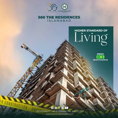 an advertisement for a building under construction with the words higher standard of living on it