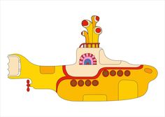 a yellow submarine with a crown on top