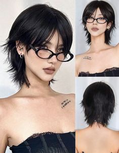 Haircut Model For Women, Haircut Mullet Women, Hair Styles To Draw, Short Haircut Bangs, Model Haircut, Makeup Glasses, Haircut Women, Hairstyle Fashion, Hair Inspiration Short