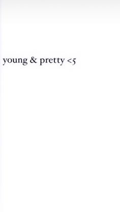 the young and pretty 5 logo is displayed on a white sheet with black writing in front of it