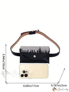 Bird in Bag - Rhinestone Decoration Glamorous Square Belt Bag Rhinestone Crossbody Bag For Night Out, Trendy Party Bags With Rhinestone Rivets, Chic Rhinestone Pouch Bag, Chic Pouch Bag With Rhinestones, Elegant Everyday Bags With Rhinestone Rivets, Trendy Party Bags With Cell Phone Pocket, Trendy Bags With Rhinestones For Daily Use, Trendy Bags With Rhinestones, Trendy Rhinestone Bags