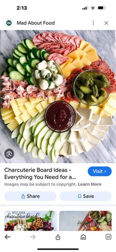 the food is displayed on an instagramr for people to share their photos and videos