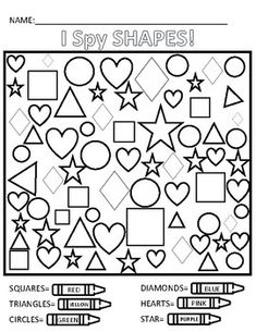 a worksheet with shapes and numbers to print out for the children's playroom