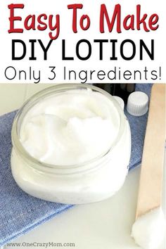 homemade body lotion recipe with text overlay