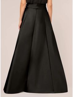 A-Line Wedding Guest Dresses Elegant Dress Formal Fall Asymmetrical Sleeveless Jewel Neck Satin with Bow(s) Pleats Crystals Black Dress Plus Size, Formal Black Dress, Party Dress Formal, Dresses Formal Elegant, Dresses Quinceanera, Black Dress Formal, Wedding Guest Dresses, Dresses Elegant, Dresses Party