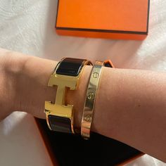 Excellent Condition Only Worn A Few Times Comes With Box, Receipt And Dust Case Hermes Bracelet, Hermes Jewelry, Womens Jewelry Bracelets, Women Jewelry, Gold, Quick Saves, Black, Color