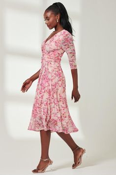 Invite the essence of spring into your wardobe with the Brisa Mesh Midi from Jolie Moi. Crafted from a premium mesh fabric that promises both style and breathability, printed in a playful floral pattern, reminiscent of the flowers in bloom. Embrace a flowy silhouette with a ruched waist detailing and v-neck front wrap, that effortlessly flows into a midi hem. With the perfect esemble of two side pockets and fully lined for ultimate comfort. Flowers In Bloom, Flower Girl Tutu, Oasis Fashion, Boys Coat, Midi Dress With Sleeves, Fit N Flare Dress, Linen Dresses, Shop Swimwear, In Bloom