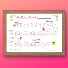 a printable potty chart on a pink background with the words,'i'm