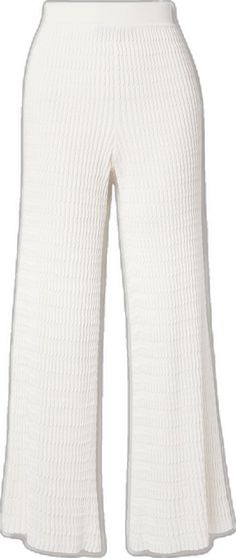 Elegant White Ribbed Bottoms, Elegant Ribbed Wide-leg Pants, Matching Separates, Raffia Bag, Sports Suit, Loro Piana, Knitwear Tops, Elegant Outfit, Trending Now