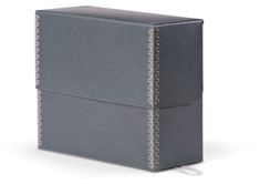 a gray box with white trim on it