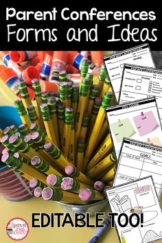 the parent conference forms and ideas for kids to use in their homeschool classroom