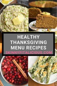 healthy thanksgiving menus with text overlay