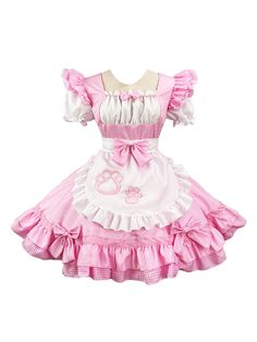 Features：  Product ID:DS0287 Material:Polyester Season:Spring,Summer,Autumn,Winter Color:Black,Pink Maid Outfit Anime, Lolita Outfit, Maid Uniform, Maid Cosplay, Lolita Outfits, Sweet Cat, Style Kawaii, Maid Outfit, Fantasias Halloween