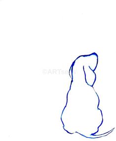 a drawing of a dog sitting down