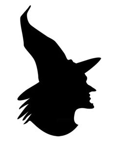 a black silhouette of a witch's hat on a white background with the word halloween written below it