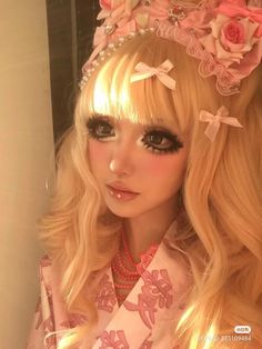 Gyaru Style Makeup, Himekaji Gyaru Makeup, Gyaru Fashion Real Life, Hime Gyaru Makeup, Hime Gyaru Fashion, Gyaru Hime