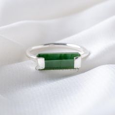 Valentine's Day Jewelry, Gift Set, Gift For Her, Green Jade Ring Raw Gemstone Long Bar SOLID Sterling Silver 925 Ring Natural Long Terminated SOLID Sterling Silver Ring PRODUCT DETAILS: - Base Metal: SOLID STERLING SILVER (925) - Gemstone: Green Jade - Type: Polished - Gemstone Length: 6-10 mm - Gemstone Width: 3-4 mm (Approx) PLEASE NOTE: - These Are Natural Raw Stones in as it is Pencil Formation from Nature so Width, Height, and Color will Vary as per the size Ranges mentioned in the descript Green Sterling Silver Stackable Open Rings, Green Sterling Silver Stackable Crystal Ring, Green Stackable Sterling Silver Crystal Ring, Jade Open Ring For Gift, Jade Open Ring Gift, Jade Open Ring As Gift, Green Jade Ring, Raw Crystal Ring, Green Tourmaline Ring