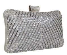 Silver Evening Bag Silver Rhinestone, Evening Bags, Silver