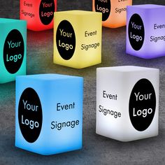 illuminated cubes with your logo on them for an event or special occasion to be attended