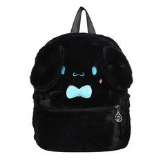 Plush Kawaii School Backpack - Pastel Kitten Kawaii Nylon Travel Backpack, Kawaii Travel Backpack In Nylon, Kawaii Nylon Backpack For Everyday Use, Kawaii Nylon Travel Bag, Cute Nylon Student Backpack, Harajuku Style Nylon Travel Backpack, Kawaii Nylon Backpack For Back To School, Harajuku Nylon Travel Backpack, Cute Nylon Backpack For Students