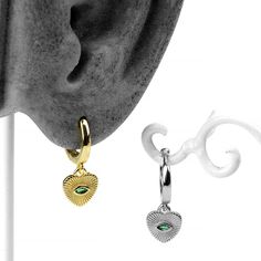 Eye Of The Heart Huggie Earrings