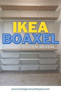 the ikea boaaxel closet system is open and ready to be used